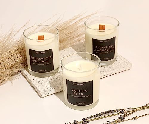 Fragranthetic Luxury Candle Making Kit for Adults | DIY Soy Candle Making Kit with Glass Jars, Wood Candle Wicks, Cotton Wicks & Candle Accessory Set