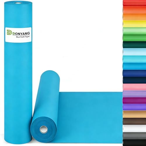 Lake Blue Wrapping Paper 15"x450", Craft Kraft Paper Bulletin Board Paper