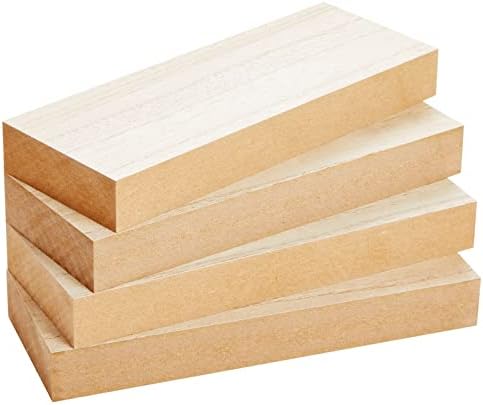 Bright Creations Unfinished MDF Blocks - Wood Pieces for Crafts, Smooth Surface for Painting & Staining - Wooden Blocks for Crafts & Wood Plaques - Pack of 4, 3 x 8 x 1 in