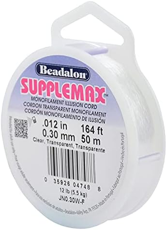 Beadalon SuppleMax Beading Thread - Clear, .30mm / .012in - 50m / 164ft