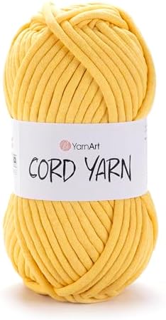 YarnArt Crochet Knitting Cord Yarn - Home Decoration for Baskets, Mats, Rugs, Underpads, Cushions, Blankets, Bags, Cat - Dog Beds - Super Bulky(6) - 8.80 Oz - 80 Yard - 1 Skein (764- Yellow)