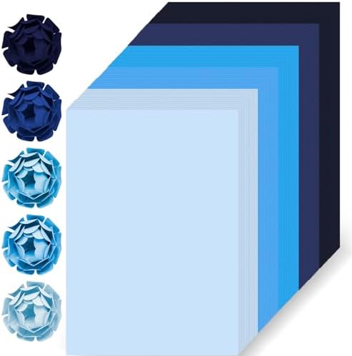 100 Sheets 8.5" x 11" Navy Blue Colored Cardstock, 5 Colors