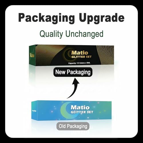 Matio 12 Colors Crushed Glass Irregular Glitter, 4.23oz/ 120g Glitter