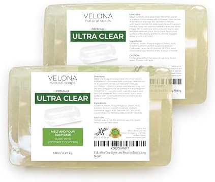 velona 10 lb - Ultra Clear Glycerin Soap Base, Melt & Pour, Transparent