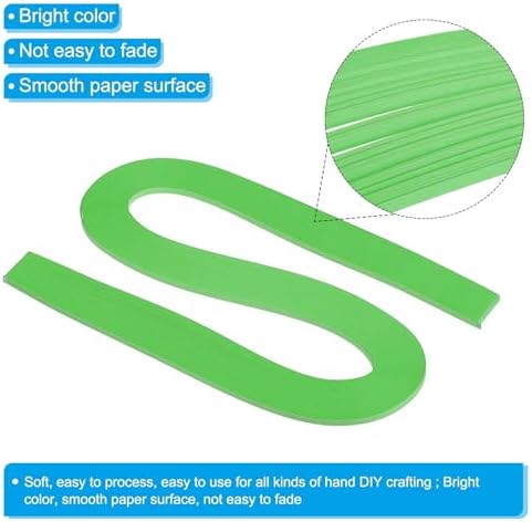 PATIKIL 240pcs Quilling Strips Paper 1/8"(3mm) 21"(54cm) Origami Paper Quilling Strip for Art DIY Hand Craft Christmas, Grass Green