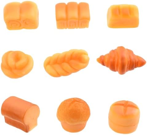 9 Pcs Miniature Bread Resin Ornaments