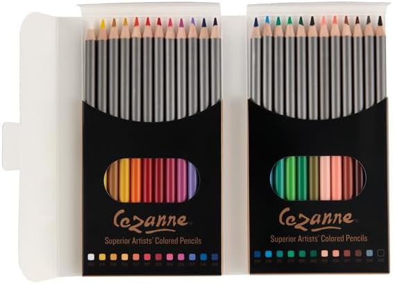 Cezanne Creative Mark Premium Colored Pencils MultiColor Set of 24 - Highly-Pigmented Drawing Pencils - Coloring Pencils for Drawing, Blending, Coloring, and More