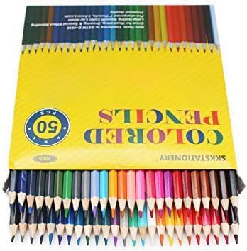 SKKSTATIONERY 50Pcs Colored Pencils, 50 Vibrant Colors