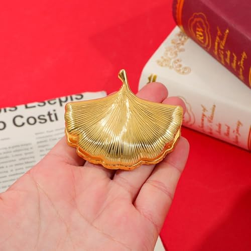 Vintage Plant Metal Bookmark Clips - Tree of Life/Tulip/Ginkgo Leaf Journal Clips, Traveler's Notebook Accessories, an Ideal Gift for Book Lovers and journaling Enthusiasts (Ginkgo Leaf Style A)