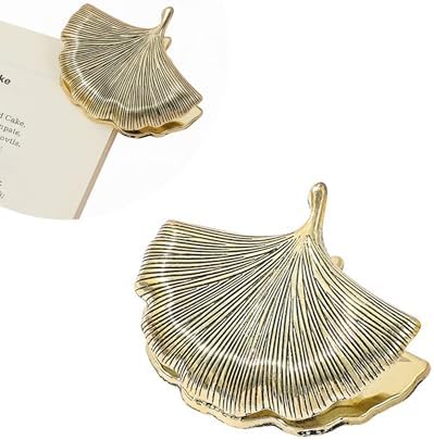 Ginkgo Leaf Metal Binder Clip, Vintage Gold Book Clip for Journals