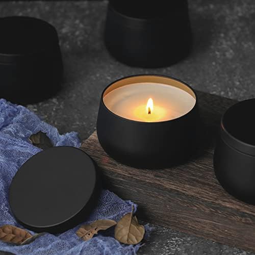 8oz Candle Tins 24 Pieces,Candle Jars Candle Containers with Lids, 8 oz, for Candles Making, Arts & Crafts, Storage, and Gifts (BLACK 12PCS+GOLD 12PCS)