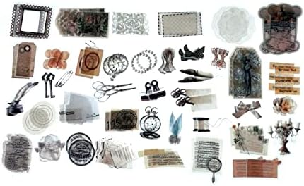 Esweny 200 Pieces Vintage Ephemera Scrapbooking Supplies Pack for Decoupage, Collage Craft, Notebooks, Album, Planners, Paper Scrapbook Stickers Kit (Retro)