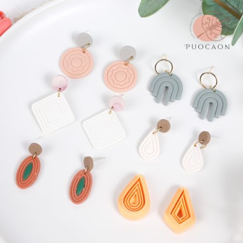 Puocaon Basic Clay Cutters Polymer Clay Cutters for Jewelry Earrings Making