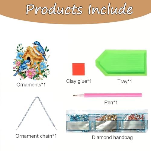 AIBOERL Diamond Art Kits for Adults, Bird Acrylic Hanging Suncatcher
