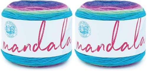 Lion Brand Mandala Yarn, Multicolor Craft Yarn for Crocheting and Knitting, 2-Pack