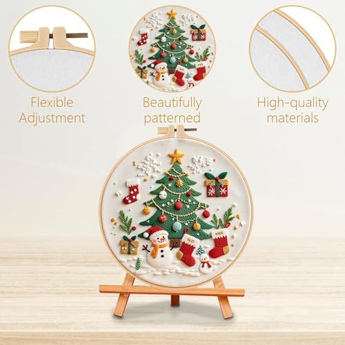 SCECALA 3 Pack Christmas Embroidery Kit