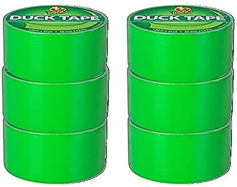 Duck Brand Color Duct Tape, 6-Roll, Neon Lime Green (1265018_C)