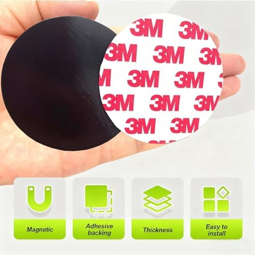 High Energy Round 3" Magnets with Adhesive Backing - Large Size Magnet Dots for Classroom Decorations- Teacher Must Have - Teacher Supplies,Thick 80mil-12 Pack