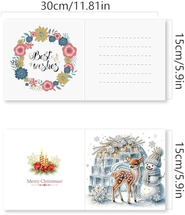 6 Pcs Diamond Painting Birthday Greeting Cards Kits for adults, 5D Handmade Diamond Art Birthday Card with Envelopes, DIY Greeting Cards Making Kits for friends Women Mom Grandma (Deer)