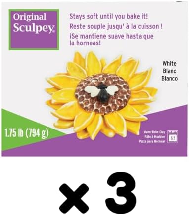 Sculpey Original Oven-Bake Clay, White, 1.75 lb. (Pack of 3)