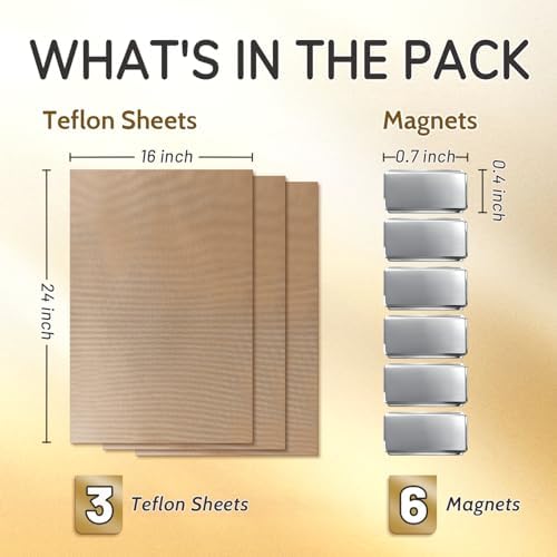 TransOurDream 3 PTFE Teflon Sheets, XL 16 x 24"
