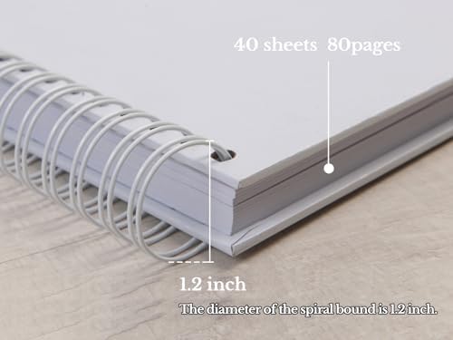 potricher 12 x 12 Inch Large DIY Scrapbook Photo Album 80 Pages, White | Thick Kraft Paper Scrap Book Photo Albums, Memory Book for Wedding, Anniversary, Baby, Family, Travel, DIY Projects
