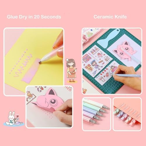 Doraking Scrapbooking Tools with Glue Tweezer Shovel Cutter Pen for Crafting, Scrapbooking, Card Making, Paper Crafts