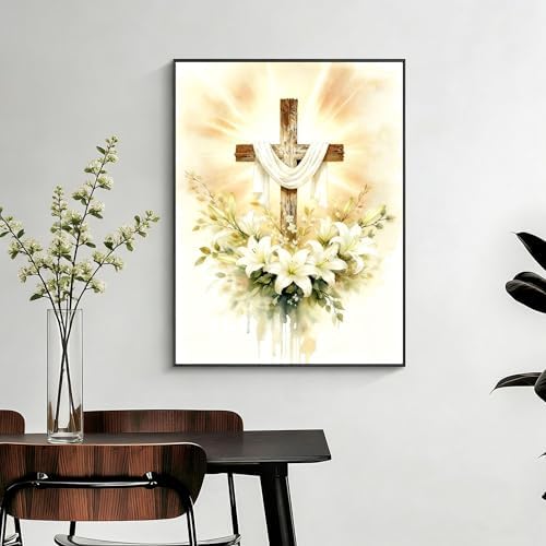5D Diamond Art Kit for Adults, 12x16in Full Round Drill Floral Painting