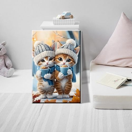 ATDMS Paint by Numbers Kits for Adults, Cats Paint by Number with Frame