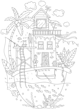 Jekohor Spring Theme Adult Coloring Book - 9x12 Inch