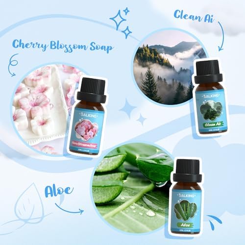 SALKING Clean Fragrance Oils, Premium Essential Oil for Diffuser for Home