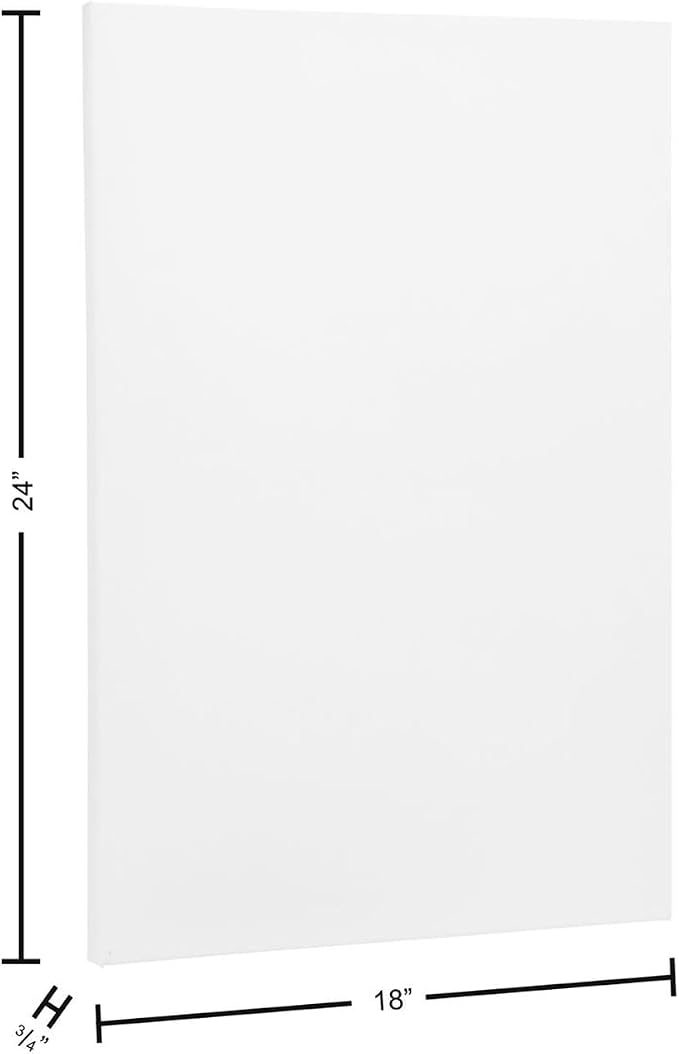 Art Advantage Artist Canvas Visual Edge 18x24, Stretched Canvas for Painting, Blank Canvas for Acrylics & Oils, Canvases for Artists, Professional Pre-Stretched Canvas