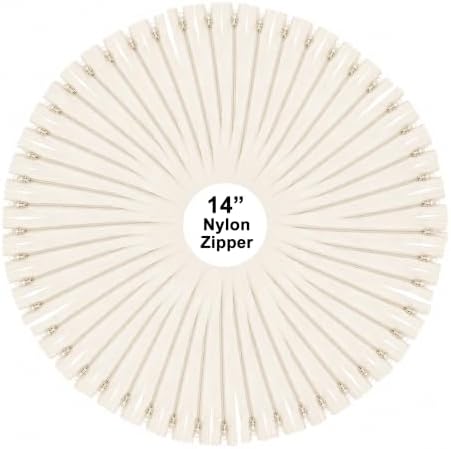 Mandala Crafts 80 PCs Cream Closed-End 14 Inches Nylon Zippers for Sewing