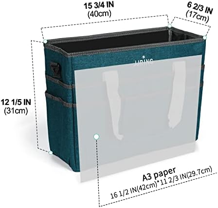 JJRING Craft Organizer Tote Bag Large Art Storage Caddy Bluish Green | With Multiple Pockets For Sewing, Scrapbooking, School, Medical, And Office Supplies