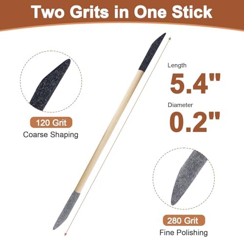 Sanding Sticks 60PCS, 120/280 Grit for Plastic Models, Wood & Resin | 5.4" x 0.2", Double-Ended Sanding Tool, Flat Round Pointed Tips, Model Kit Detailing, 3D Print Finishing, DIY, Precision Work