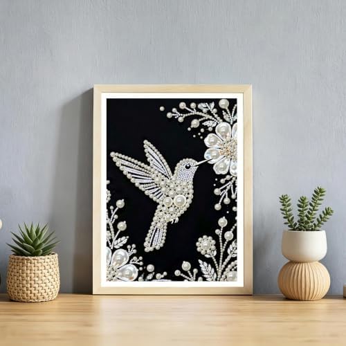 Hummingbird Pearl Diamond Painting Kits for Adults Beginner,Dot Art 12x16In