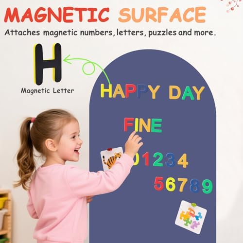 Arch Magnetic Wall Decal 39.3x17.5 Inch Magnetic Chalk Board Sticker Magnet Chalkboard for Wall Peel and Stick Self Adhesive Blackboard Multifunctional for Playroom Home Office
