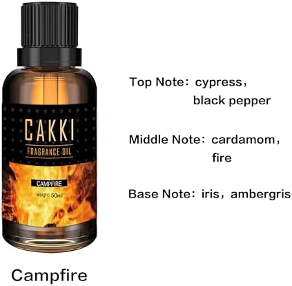 Essential Oils for Diffusers for Home, Scent-Campfire, Single Large Size 50ml, CAKKI Fragrance Oils, for Candle Making, for Soap Making, Diffuser Oil Scents