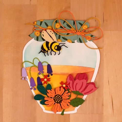 Honey Jar Metal Cutting Die for Scrapbooking, Die Cuts for Card Making, Metal Stencils Scrapbooking DIY Tool, Cut Stencils for DIY Scrapbook Photo Album Decor