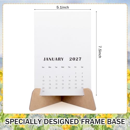 Faccito Watercolor Calendar Set for 2027-2028 Paint Desk Calendar 24 Sheets Watercolor Paper Bulk with Desktop Bracket Art Supplies for Crafts and DIY Media(5.1x7.5inch)