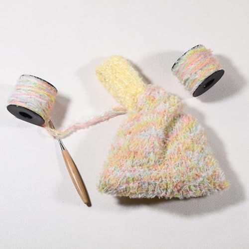 Artisanal Yarn Collection Multifiber Fancy Yarn for Knitting Crocheting Crafts DIY, Set of 3 Rolls(115 Gummy Party)