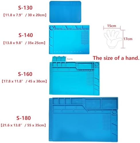 WWZMDiB Heat Resistant 932°F Silicone Soldering Work Mat（S-130【11.8 x 7.9” / 30 x 20cm】）