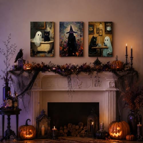 Halloween Paint by Numbers Kit for Adults Framed with Easel, 8x12 in