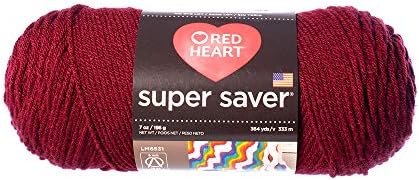 Craft County Size 4 (Medium) 100% Acrylic Fiber Yarn – Variety of Color and Pattern Options – Great for Crochet, Knitting, and Weaving (Claret)