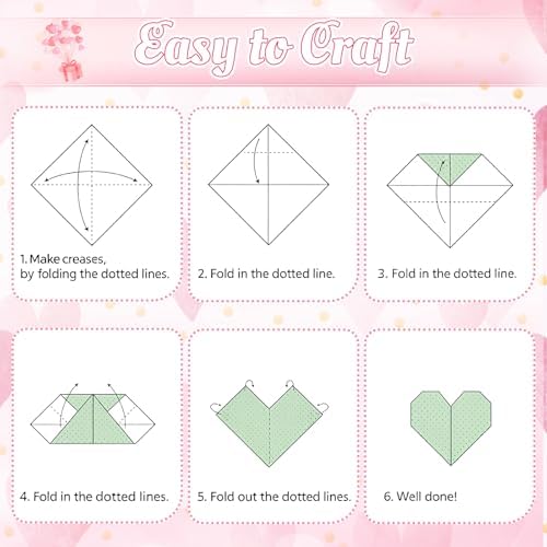 Harloon 500 Sheets Valentine Origami Paper 20 Styles 6x6Inch