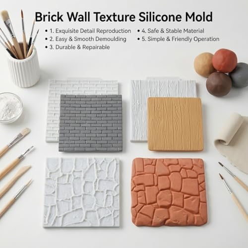 Tree Bark Silicone Molds Stone Texture Polymer Clay Mold Set of 3