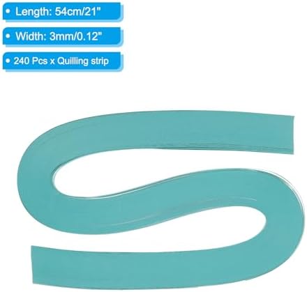 PATIKIL 240pcs Quilling Strips Paper 1/8"(3mm) 21"(54cm) Origami Paper Quilling Strip for Art DIY Hand Craft Christmas, Blue Green