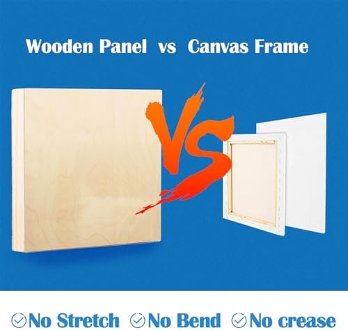 Falling in Art 2 Pack 10x10'' Unfinished Gallery Birch Wood Canvas Panels | Birch Wood Panels Kit, 1 1/2" Deep Art Cradle Boards for Painting, Pouring, Burning,Epoxy Resin, Laser Engraving Cutting