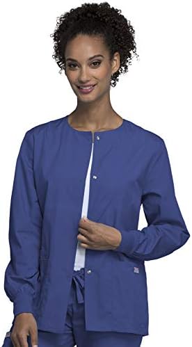 Cherokee WW Originals Scrubs Jacket for Women Snap Front 3 Pockets
