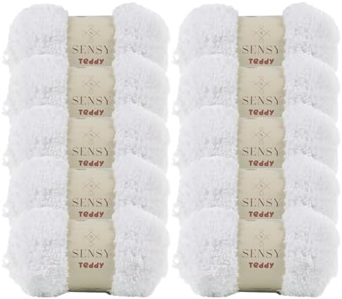 S Sensy Teddy - Micro Polyester Amigurumi Yarn, 10 Skein White, 109 Yards
